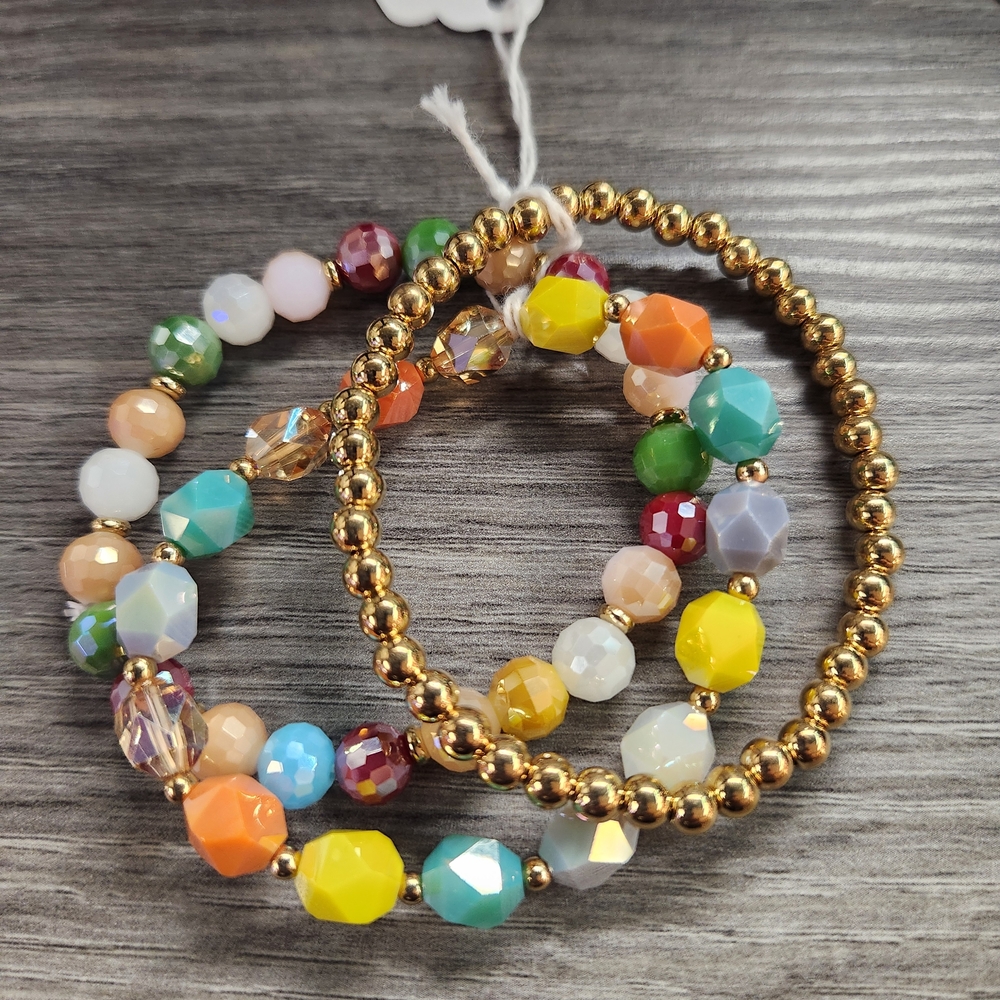 Vibrant Multicolor Beaded Bracelet Set